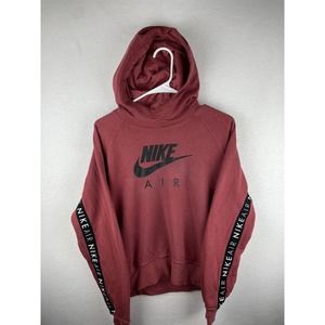 Nike Air Sweatshirt Hoodie Dark Red Spell Out Sleeve Graphic Mens Size M